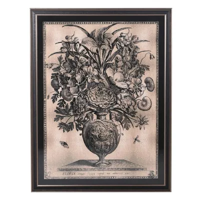 Framed Sepia Flower Vase Print