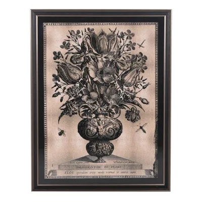 Framed Sepia Flower Vase Print
