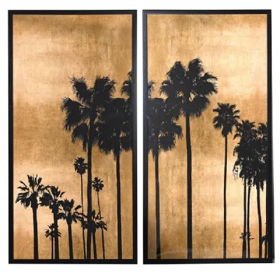 Set Of 2 Tall Palm Tree Pictures