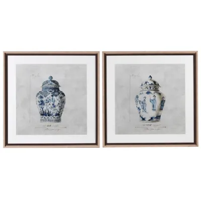 Set Of 2 Chinoisery Urn Picture