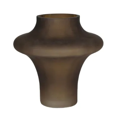 Smokey Brown Sculptured Vase