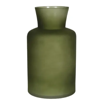 Smokey Green Glass Vase