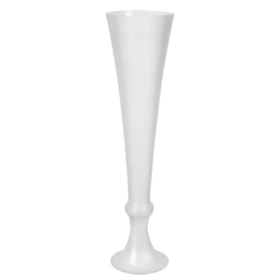 Frosted Glass Slim Fluted Vase