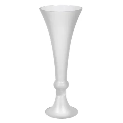 Frosted Glass Wide Fluted Vase