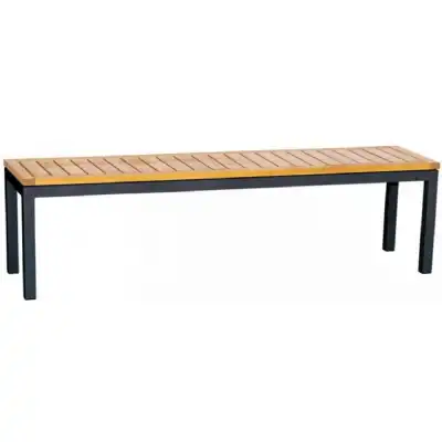 Outdoor Wooden Top Bench 110cm