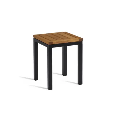 Outdoor Low Wooden Top Stool