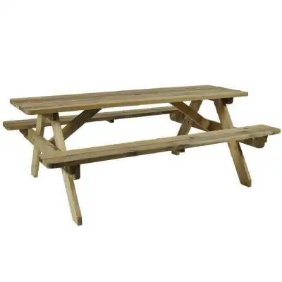 Rectangular 6 Seater Picnic Bench Set