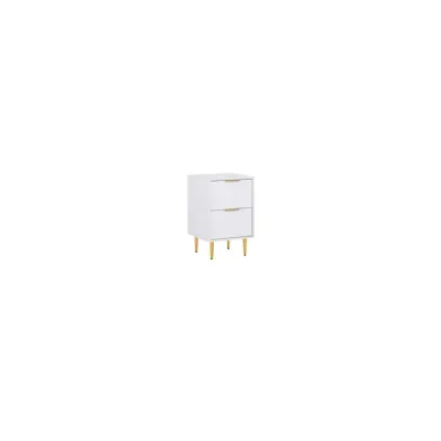 Zara 2 Drawer Fluted Bedside White