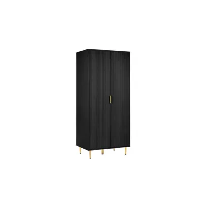 Zara 2 Door Fluted Wardrobe Black