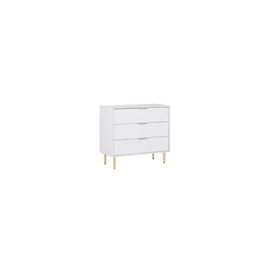 Zara 3 Drawer Fluted Chest White