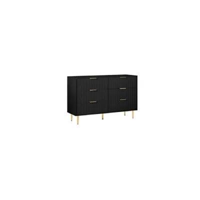 Zara 6 Drawer Fluted Chest Black