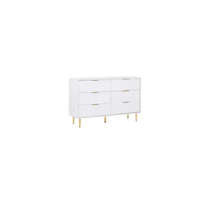 Zara 6 Drawer Fluted Chest White