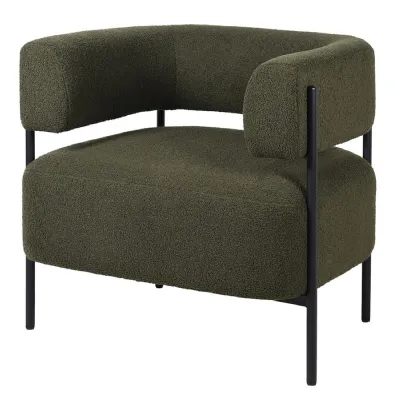 Moss Bouclé Accent Chair