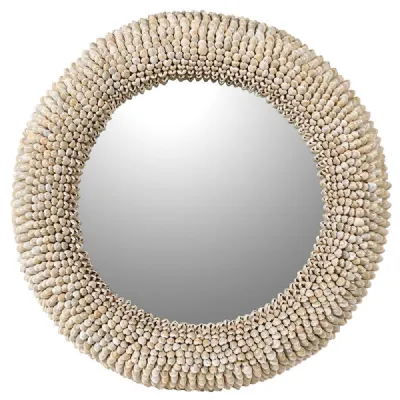 Green Cyperea Shell Wall Mirror