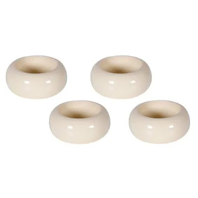 Set of 4 Faux Ivory Napkin Rings