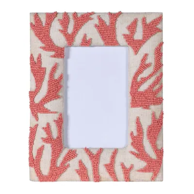 Coral Beaded Photo Frame