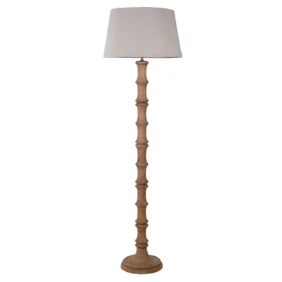Bamboo Effect Floor Lamp with Shade