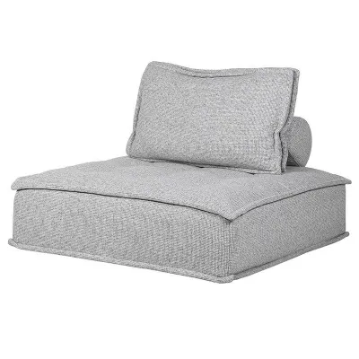 Floor Cushion Grey Lounge Chair Square With Pillow
