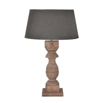 Weathered Wooden Lamp With Shd