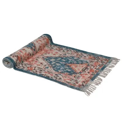 Fringed Imari Chenille Cotton Rug