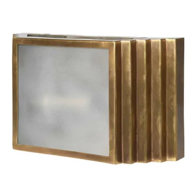 Frosted Brass Box Wall Light