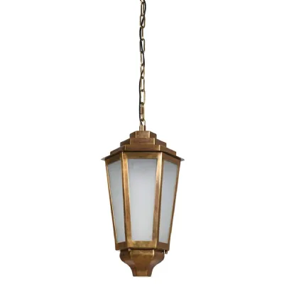Brass and Frosted Glass Lantern