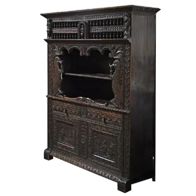 Flemish Carved Oak Cabinet