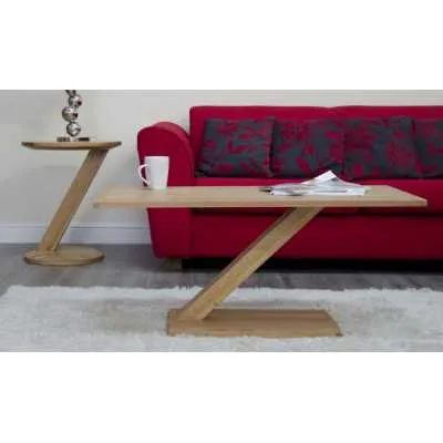 Z Shape Oak Rectangular Coffee Table Modern Design 100 x 45cm