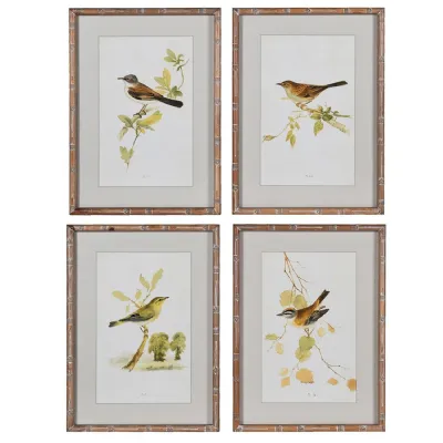 Set of 4 Sparrow Wall Art