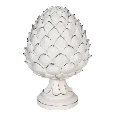 White Rustic Ceramic Artichoke Ornament