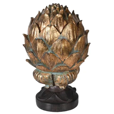 Distressed Gold Artichoke Jar