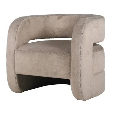 Leonard Taupe Faux Fur Chair