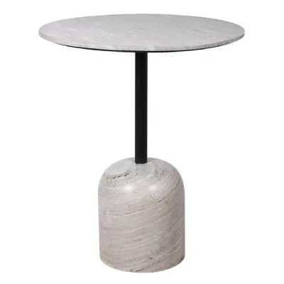 Tall Comet Marble Round Drinks Table