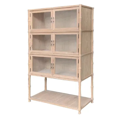 Beckley Oak 6 Door Display Cabinet