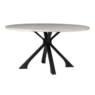 Oak Brushed Black Dining Table
