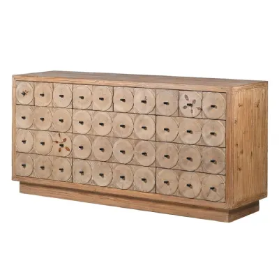 Reclaimed Pine Circles Multi drawer Sideboard