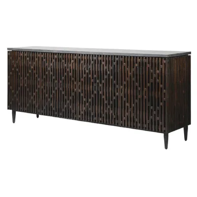 Diamond Lattice Front 4 Door Sideboard