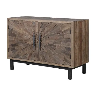 Elm Mosaic Low Cabinet Modern 2 Door Storage Unit