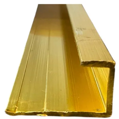 Set of 10 Modern Gold Aluminium End Strip for PVC Wall Panels 300cm