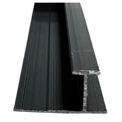 Set of 10 Modern Black Aluminium I Strip for PVC Wall Panels 300cm
