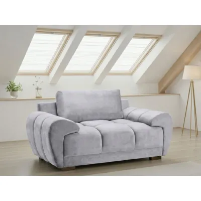 Grey Fabric Armchair with Removable Back Cushion