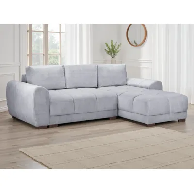 Grey Fabric Universal Corner Sofabed with Storage