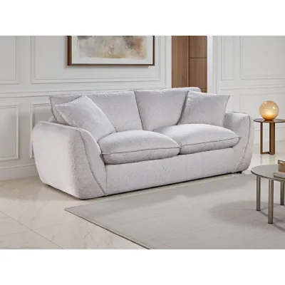 Beige Fabric 2 Seater Fullback Sofa with Piping Detail
