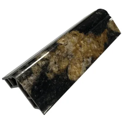 Set of 4 Modern Gold and Black Marble Decorative Wall Panel Corner Strips 240cm