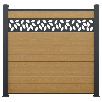 Modern Black Aluminium Flower Decorative Fence Lattice 180cm