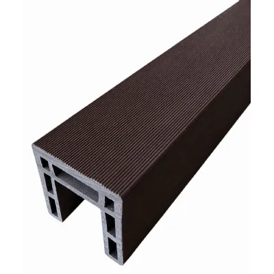 Set of 4 Modern Dark Brown Outdoor Fencing Trim 180cm