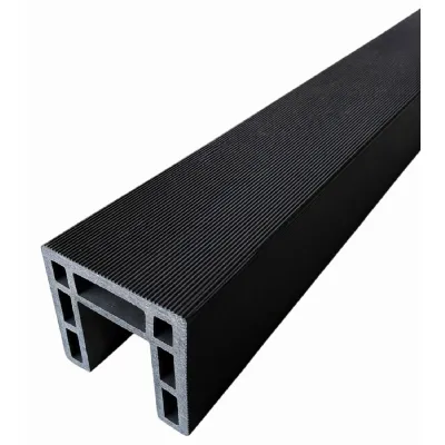 Set of 4 Modern Black Outdoor Fencing Trim 180cm