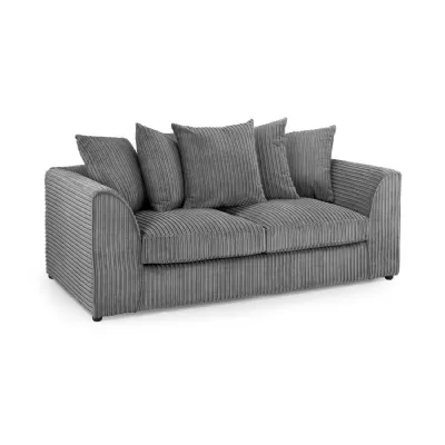 Grey Fabric Scatter Back 3 Seater Sofa