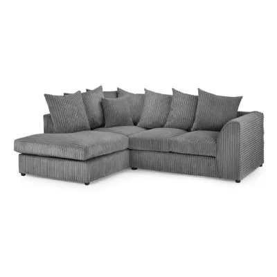 Grey Fabric Scatter Back Corner Sofa Left Hand Facing