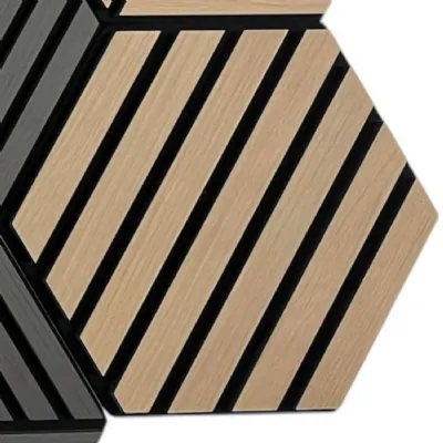 Decorative Modern Oak Acoustic Horizontal Wall Panels Set of 24